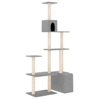 Vidaxl Rascador Para Gatos Con Postes De Sisal Gris Claro 180 Cm_0