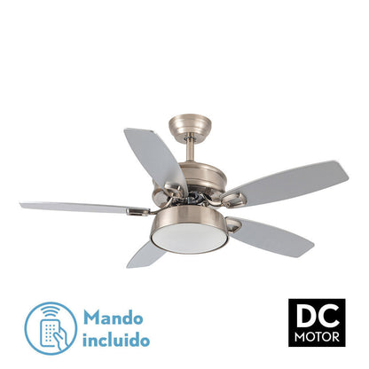 Ventilador 30w Dc Braw Niquel 5 Aspas Plata/haya 6 Vel. 3 Colores 106,7d C/remoto, Memoria Y Temporizador 2850lm_0