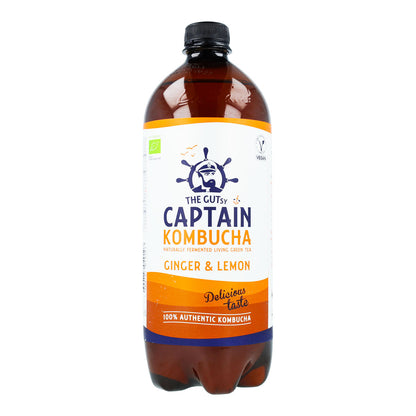 Bebida de Kombucha Biológica de Gengibre e Limão Captain Kombucha 1 L