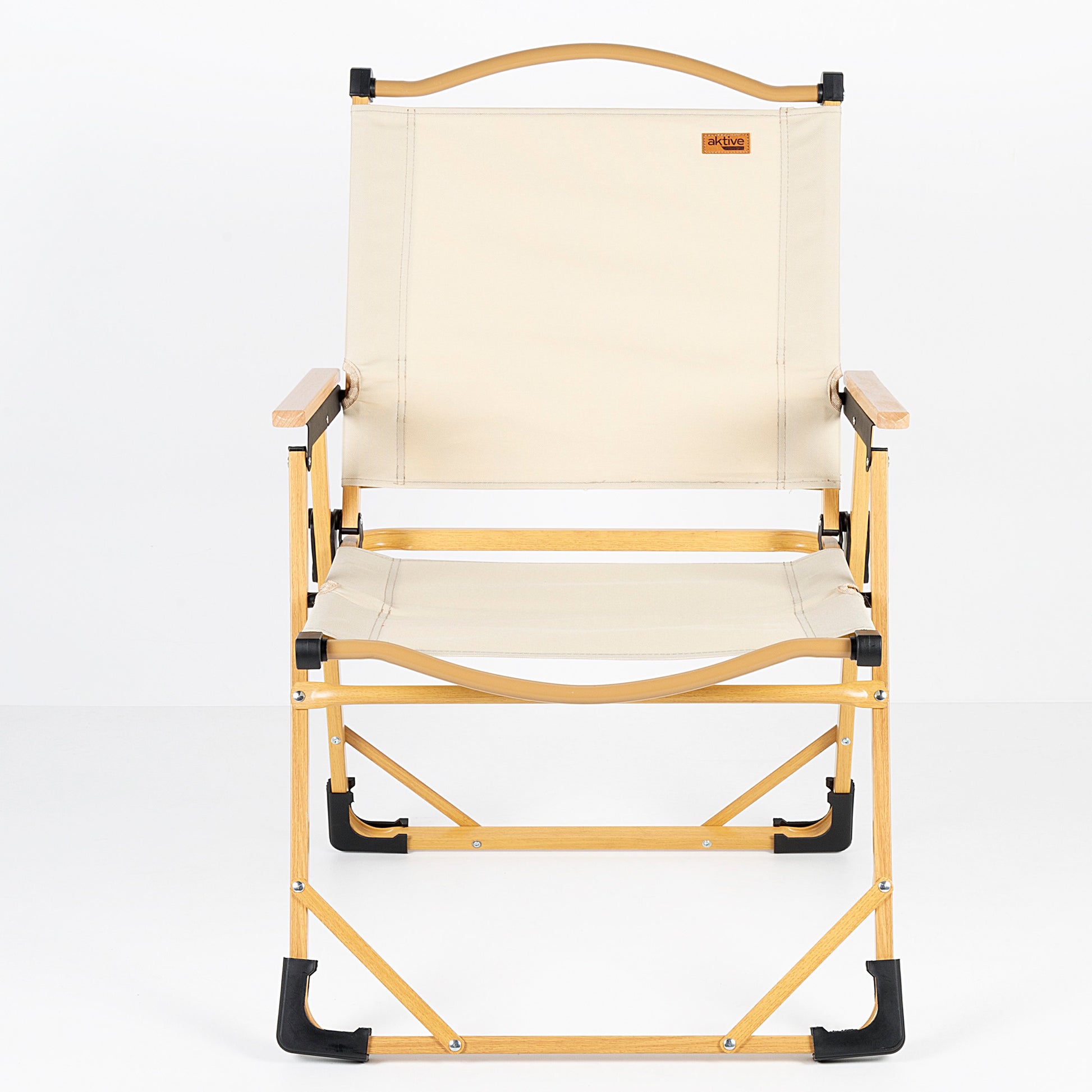 Pack 2 Sillas Plegables Altas Glamping Crema Aluminio Aktive_1