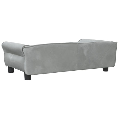Cama Para Perros De Terciopelo Gris Claro 95x55x30 Cm / Vetonek_4