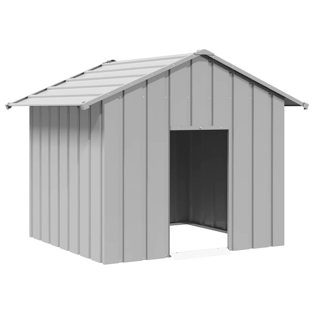 Caseta Para Perros Con Techo Acero Galvanizado 131x101x102 Cm_1