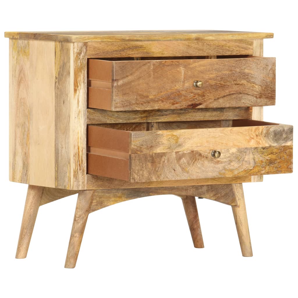 Mesita De Noche De Madera Maciza De Mango 65x35x60 Cm_1