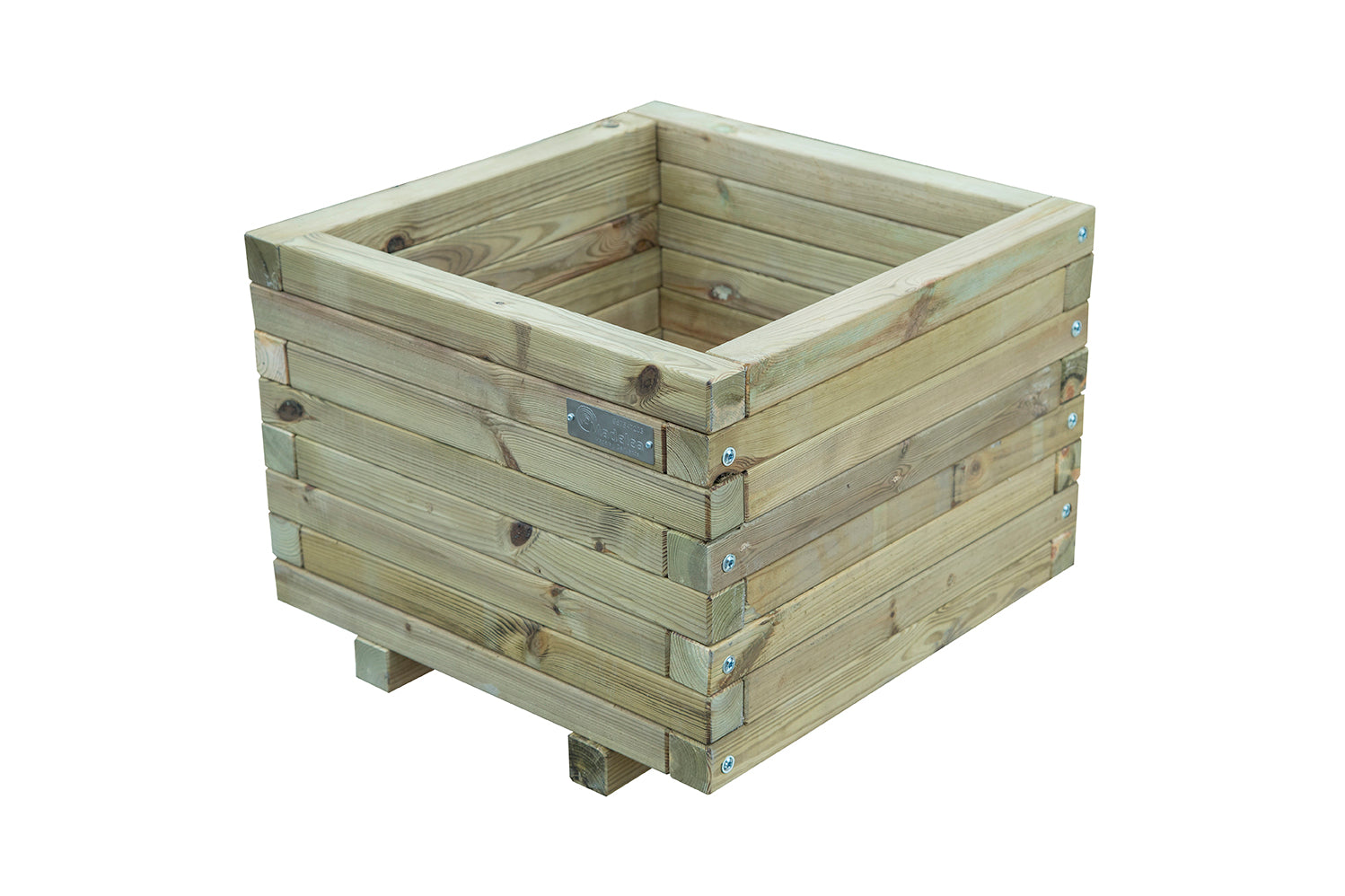 Jardinera Cuadrada De Madera Tratada Autoclave De 50 X 50 X 40 Cm 67l Incluye Bolsa Geotextil_1