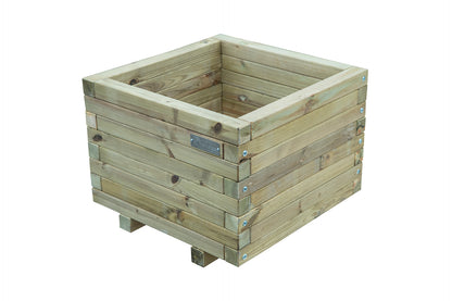 Jardinera Cuadrada De Madera Tratada Autoclave De 50 X 50 X 40 Cm 67l Incluye Bolsa Geotextil_1