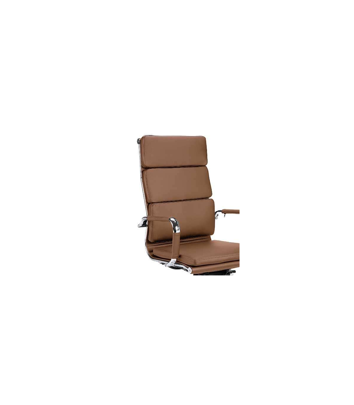 Silla Despacho Giratoria Elevable Piel Sintetica En Color Marrón, 109-116 Cm(alto)61 Cm(a_2