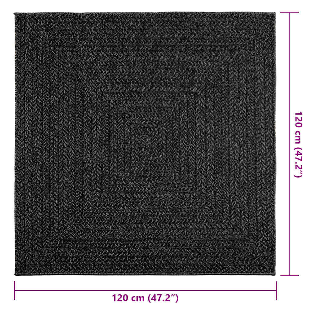 Vidaxl Alfombra Zizur Apariencia Yute Interior Exterior Antracita_2