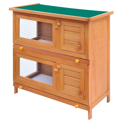 Vidaxl Conejera De Exterior Con 4 Puertas Madera_1