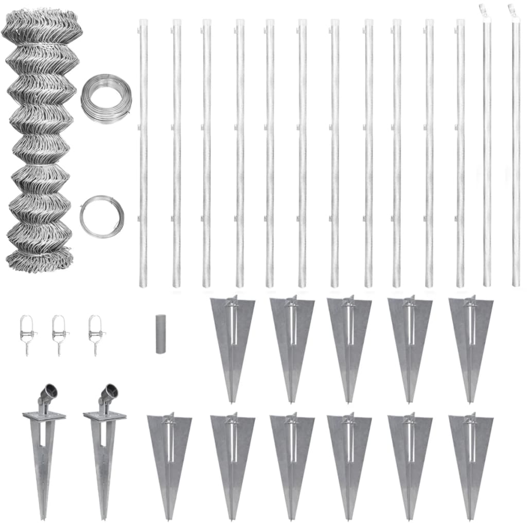 Valla Metálica Con Estacas Y Postes Acero Galvanizado 25x1 M / Vetonek_4
