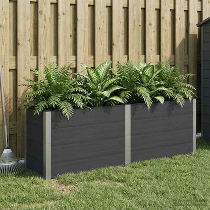 Arriate Elevado Negro 200 X 50 X 91 Cm Wpc Y Aluminio_1