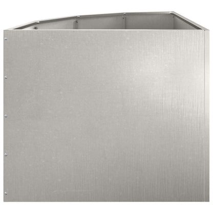 Macetero De Esquina Plateado 60 X 60 X 50 Cm Acero Inoxidable_5