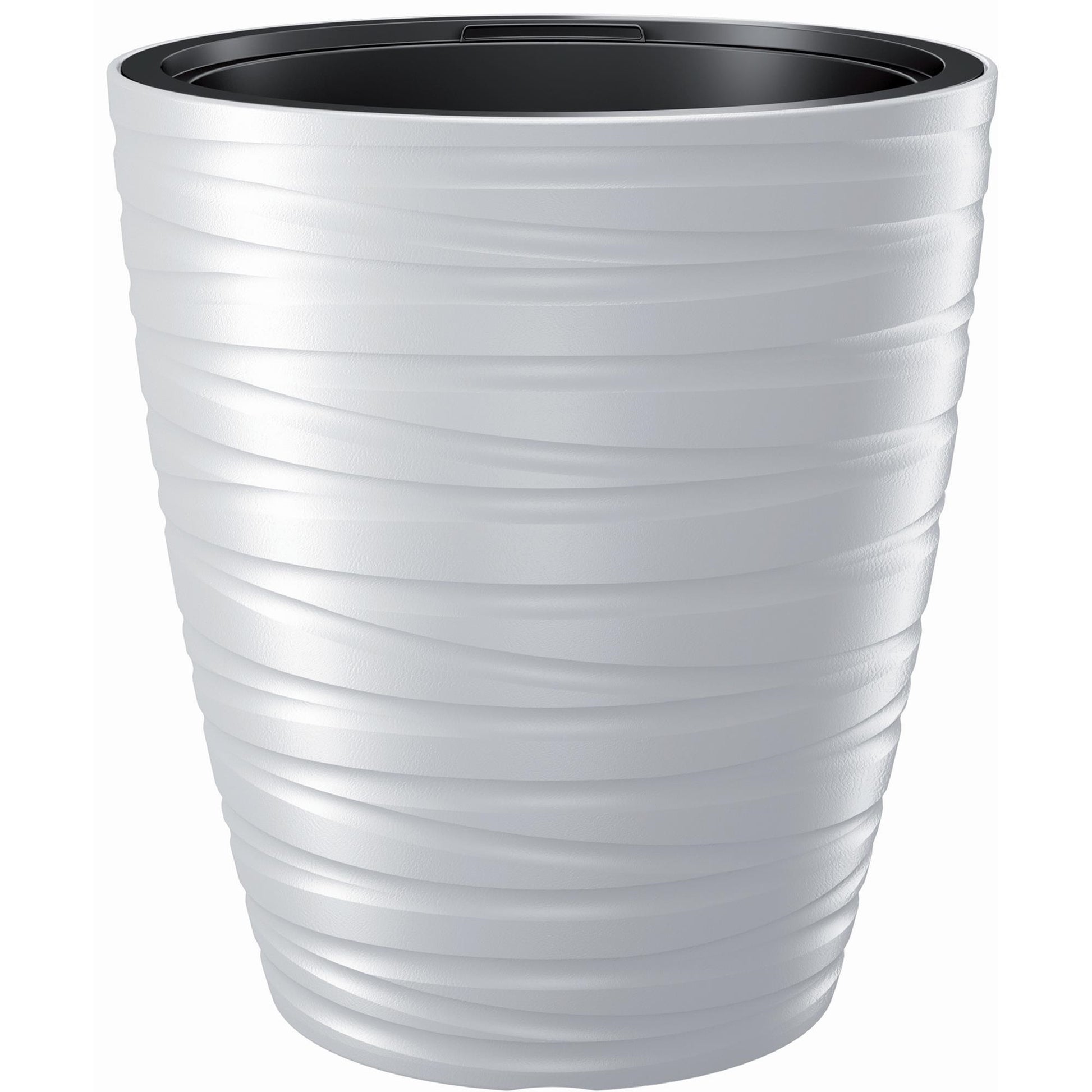 Maceta Con Deposito 16l Maze De Plastico En Color Blanco 29,6 (largo) X 29,6 (ancho) X 32,9 (alto) Cm