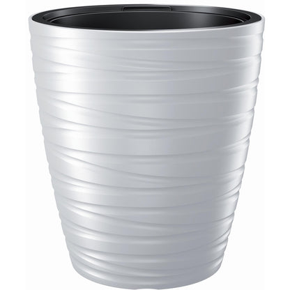 Maceta Con Deposito 16l Maze De Plastico En Color Blanco 29,6 (largo) X 29,6 (ancho) X 32,9 (alto) Cm