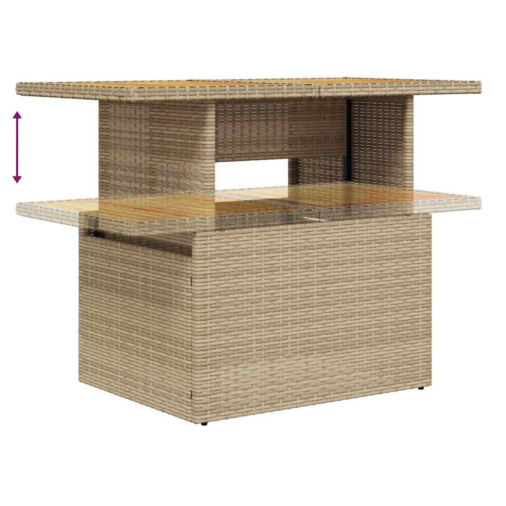 Set Sofás Jardín Y Cojines 5 Pzas Ratán Sintético Acacia Beige / Vetonek_5