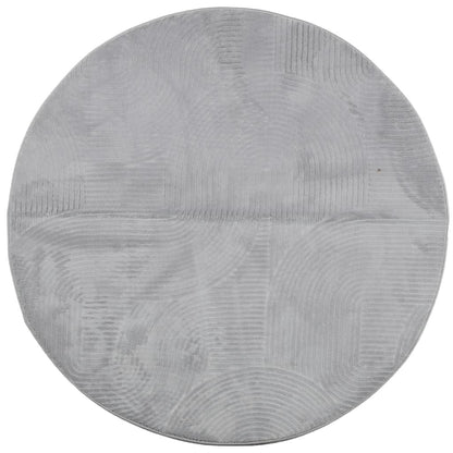 Alfombra De Pelo Corto Look Escandinavo Iza Gris Ø 120 Cm / Vetonek_3