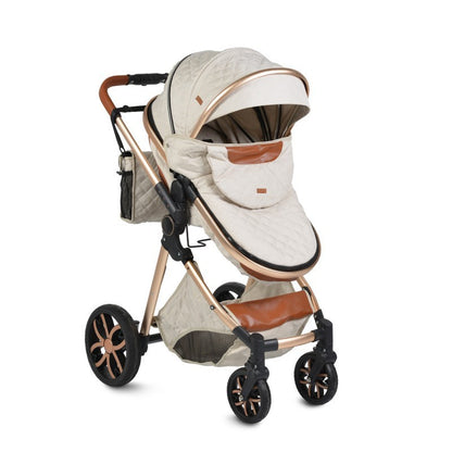 Carrito De Bebé Dúo Convertible Con Detalles En Polipiel Alma Beige_0