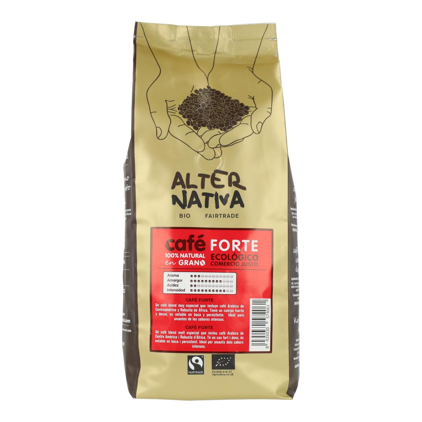 Grãos de café biológicos alternativos Forte, 500g
