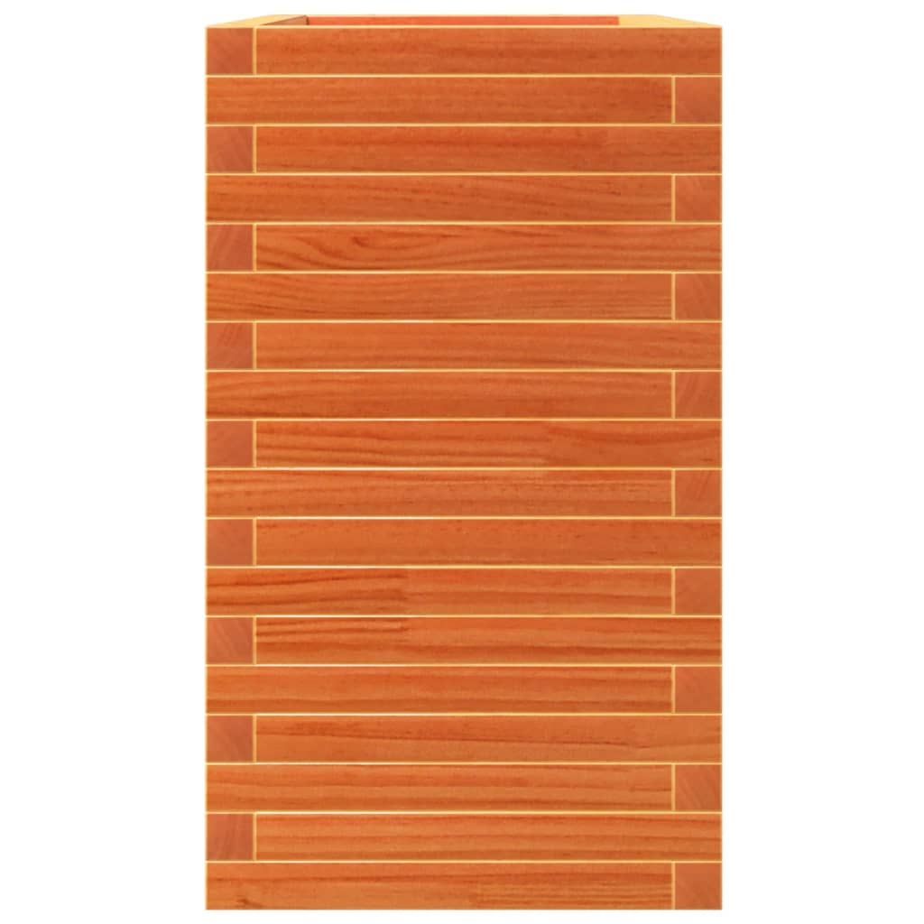 Jardinera Madera Maciza De Pino Marrón Cera 90x40x72,5 Cm_5