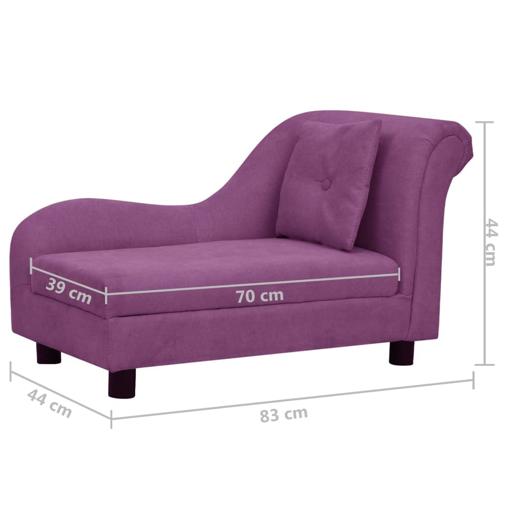 Vidaxl Sofá Para Perros Con Almohada Borgoña Felpa 83x44x44 Cm_2