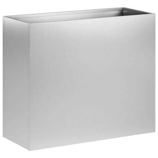 Macetero De Jardín Plateado 50 X 20 X 40 Cm Acero Galvanizado_0