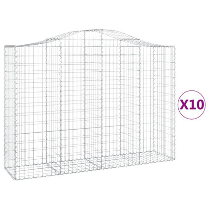 Cestas Gaviones 10 Uds Forma De Arco Hierro 200x50x140/160 Cm_0