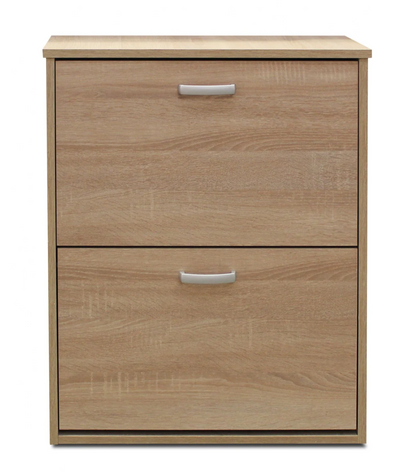Mueble Zapatero Eco De 2 Puertas Acabado Roble Cambrian, 61 Cm(ancho) 74 Cm(altura) 25 Cm(_0