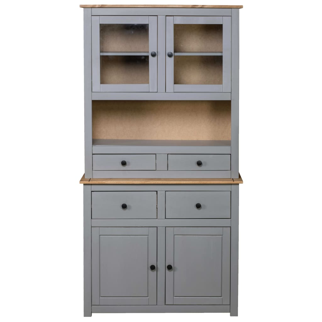 Aparador Madera Maciza Pino Estilo Panamá Gris 93x40,5x180 Cm_2