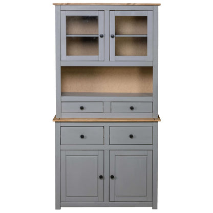 Aparador Madera Maciza Pino Estilo Panamá Gris 93x40,5x180 Cm_2