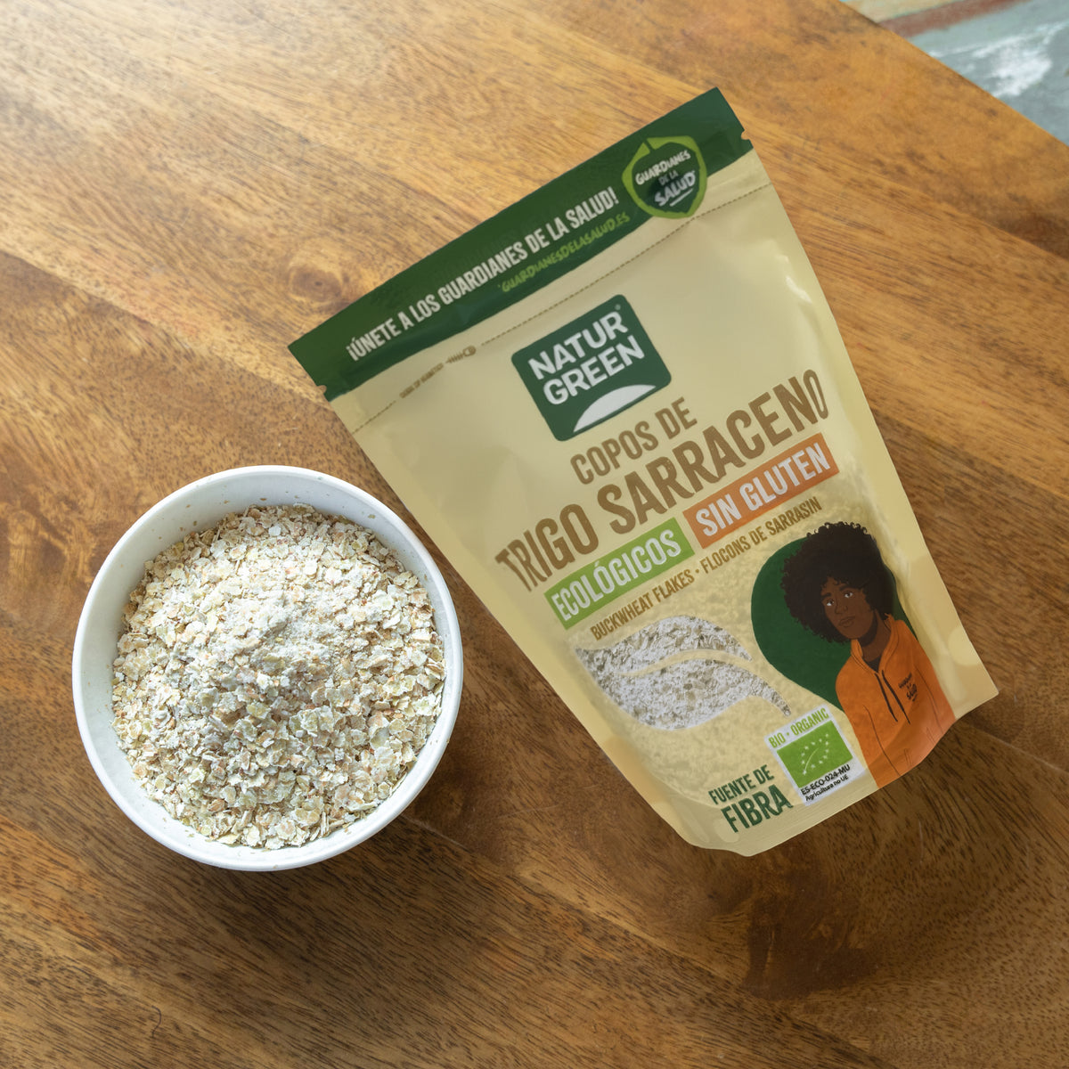 Flocos de trigo sarraceno BIO sem glúten Naturgreen, 250 g
