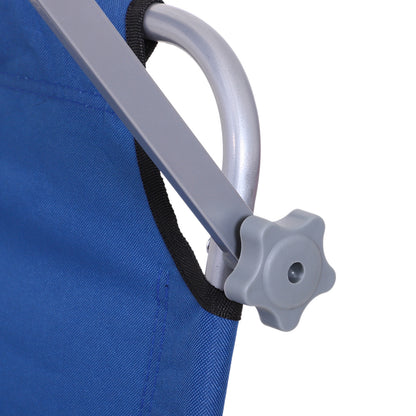 Outsunny Tumbona De Jardín Plegable Con Toldo Desmontable 187x58x36cm Azul_4