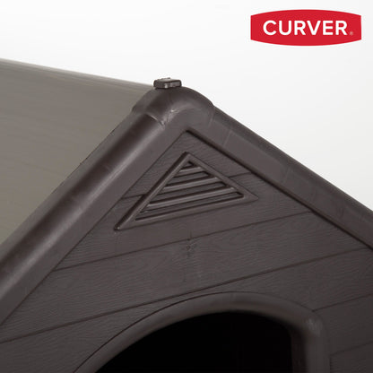 Keter Caseta De Perro Marron Exterior Grande Para Jardín Y Terraza Hecha En Resina Resistente 95x99x99 Wxdxh Cm_5