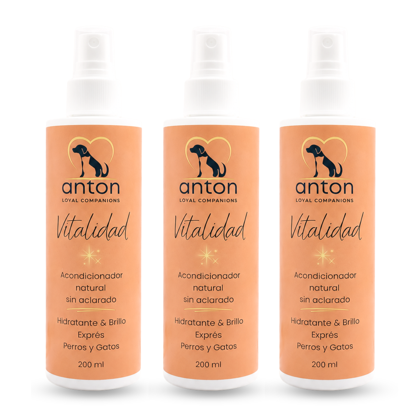 Acondicionador sin aclarado para el cuidado del pelaje de perros y gatos – Pack 3 x 200 ml_0
