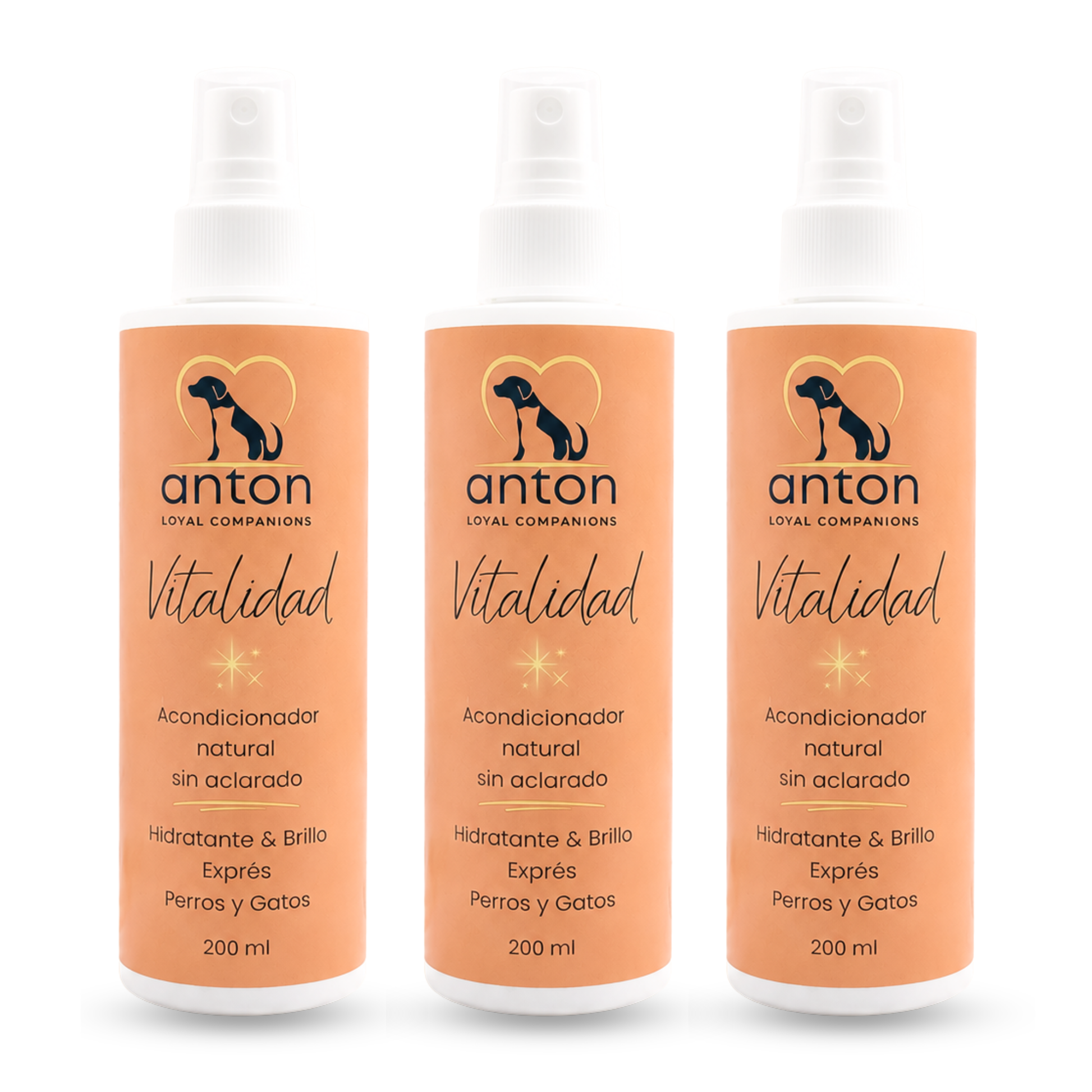 Acondicionador sin aclarado para el cuidado del pelaje de perros y gatos – Pack 3 x 200 ml_0