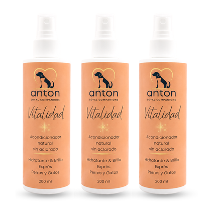 Acondicionador sin aclarado para el cuidado del pelaje de perros y gatos – Pack 3 x 200 ml_0