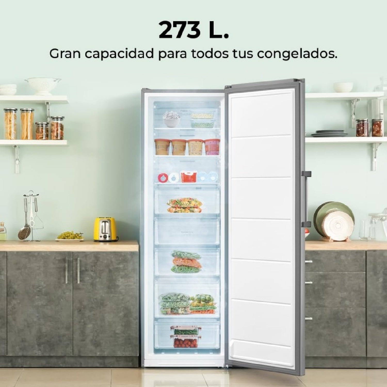 Cecotec Congelador Vertical Congelador Bolero Coolmarket Uf 273 Inox_1