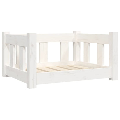 Vidaxl Cama Para Perros Madera Maciza De Pino Blanca 55,5x45,5x28 Cm_0