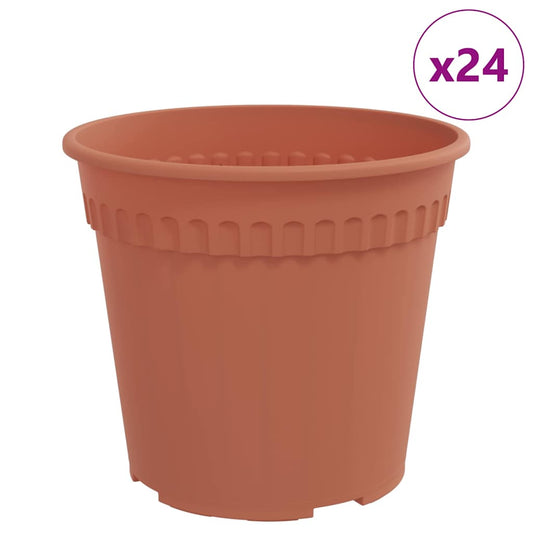 Maceta Redonda Para Flores 24 Pcs Rojo Ladrillo Ø 19 X 16 Cm_0
