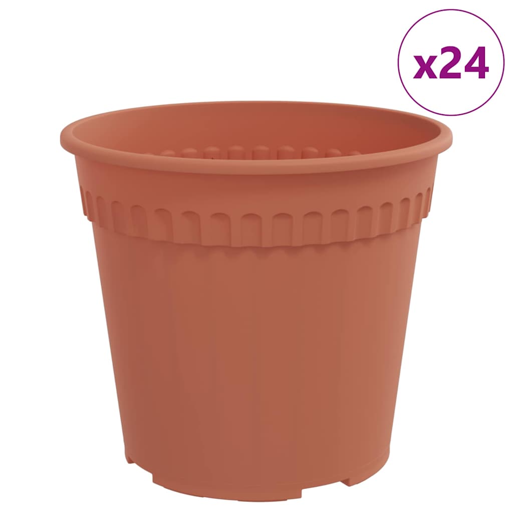 Maceta Redonda Para Flores 24 Uds. Rojo Ladrillo Ø 19 X 16 Cm_0