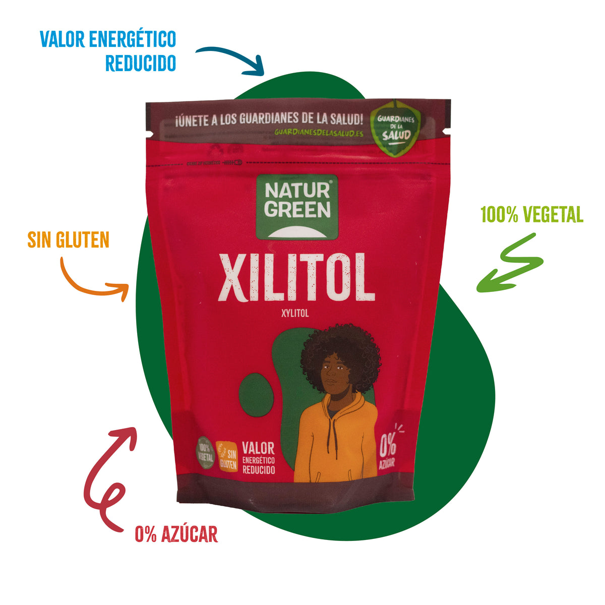 Açúcar de Bétula Naturgreen Xilitol 500 g