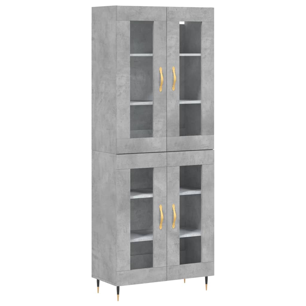 Aparador Alto Madera Contrachapada Gris Hormigón 69,5x34x180 Cm_1