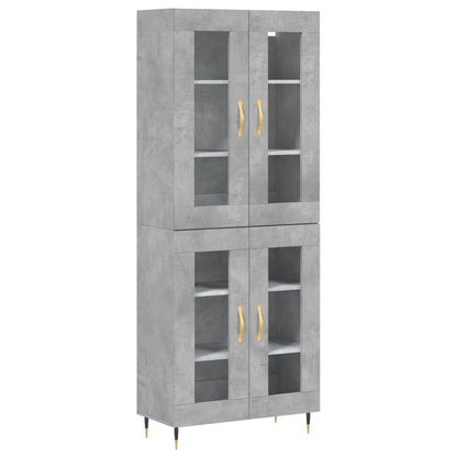 Aparador Alto Madera Contrachapada Gris Hormigón 69,5x34x180 Cm_1