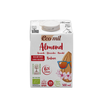 Bebida vegetal de Almendra Nature sin azúcar BIO Ecomil 500 ml