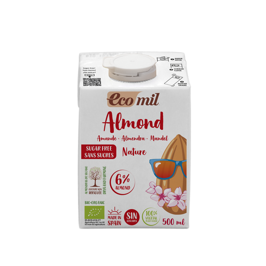 Bebida vegetal de Almendra Nature sin azúcar BIO Ecomil 500 ml