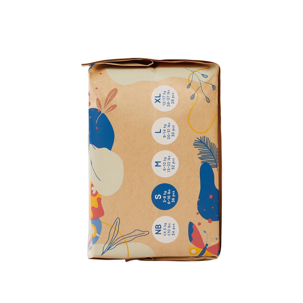 Pack 8x Pañal Ecológico de Bambú Talla 2 (3-8 Kg), Ecoboom 288 Unidades