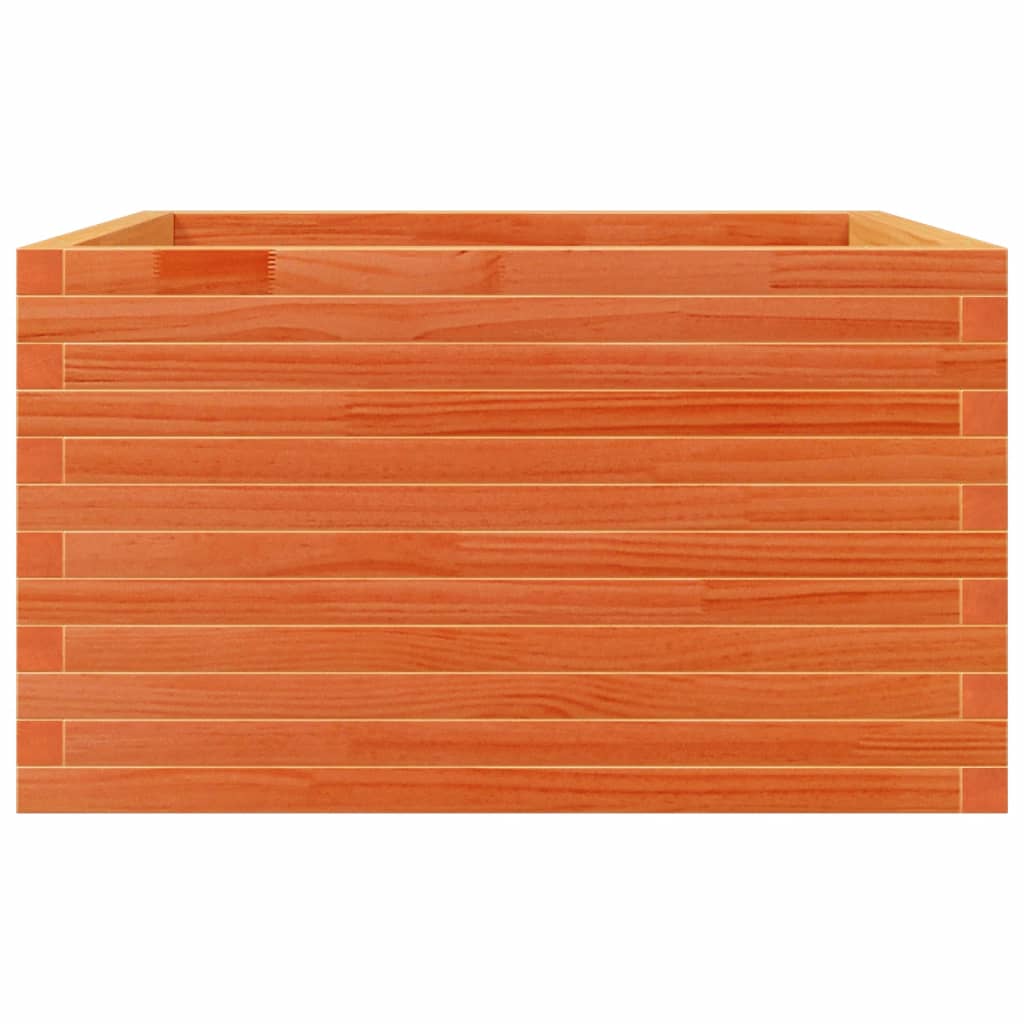 Jardinera De Madera Maciza De Pino Marrón Cera 80x80x45,5 Cm_5