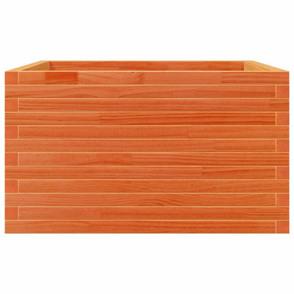 Jardinera De Madera Maciza De Pino Marrón Cera 80x80x45,5 Cm_5