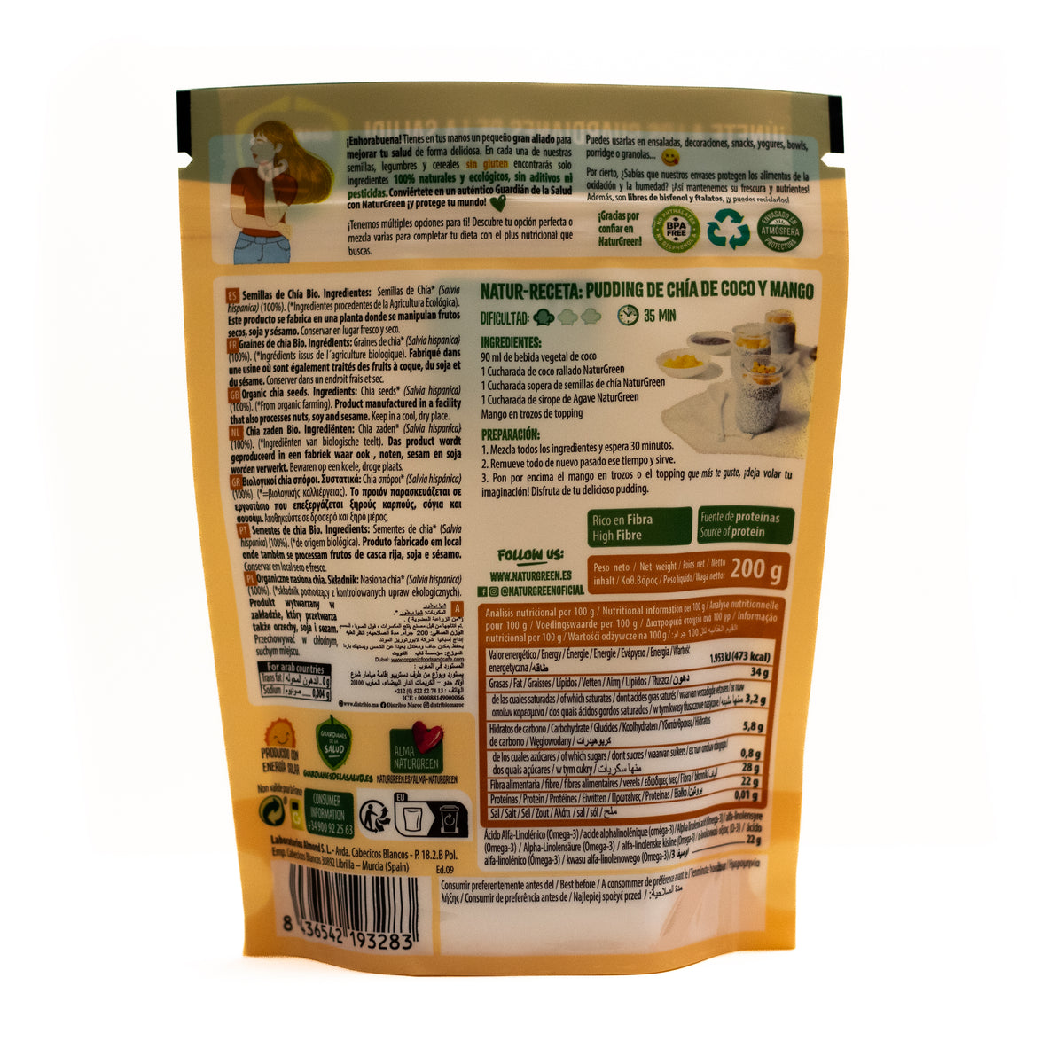Sementes de Chia Biológicas NaturGreen 250 g