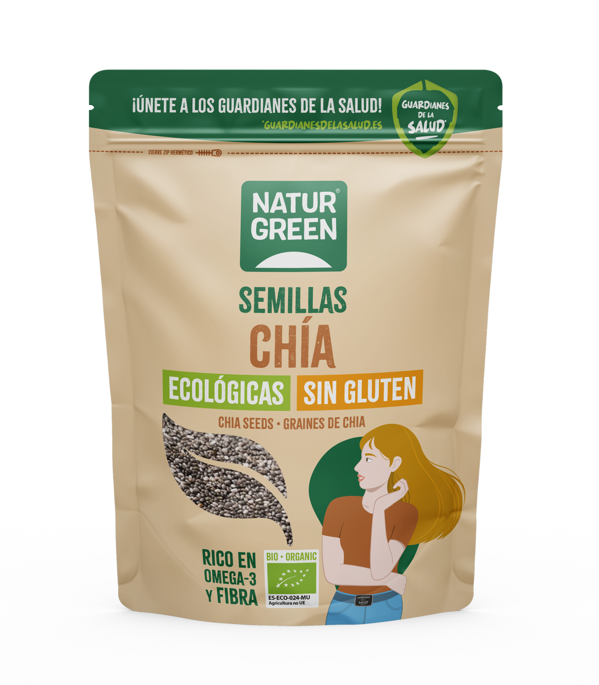Sementes de Chia Biológicas NaturGreen 500 g