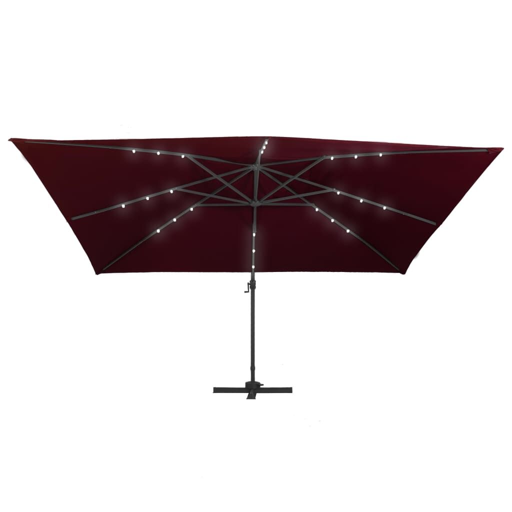 Vidaxl Sombrilla Jardín Voladiza Con Luces Led Rojo Burdeos 400x300 Cm_3
