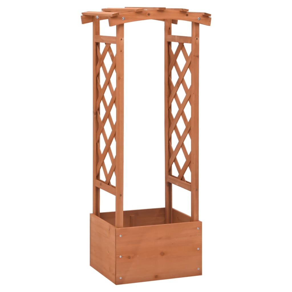 Jardinera Enrejada Con Arco Madera De Abeto 49x39x117 Cm_1